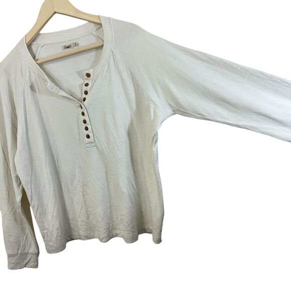 Faherty Large Cloud Cotton Henley Top Partial Button Long Sleeve Womens - Picture 8 of 15